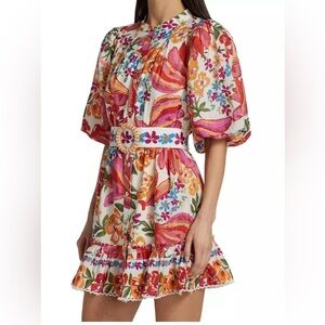 Farm Rio Spring Bananas Belted Mini Dress